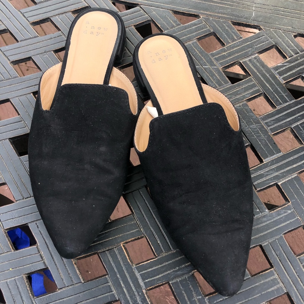 Black Suede slip ons - MOVING SALE